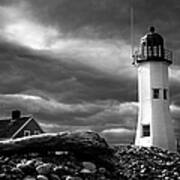 Scituate Lighthouse Under A Stormy Sky Art Print
