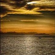 Sea And Sunset In Sicily Art Print