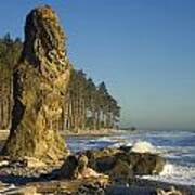 Sea Stack On Ruby Beach In Washington State Art Print