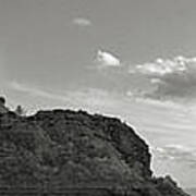 Sedona Arizona Mountains Black And White Panorama Art Print