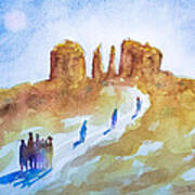Seekers At Cathedral Rock Art Print