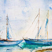Ships In The Sea Art Print