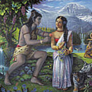 Shiva And Parvati Art Print
