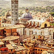 Siena Cathedral Over The Old Town Art Print