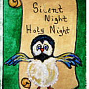 Silent Night - Whimsical Chickadee Choir Director Art Print