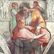 Sistine Chapel Ceiling The Prophet Jeremiah Pre Resoration Art Print
