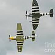 Spitfire And Mustang Formation Art Print