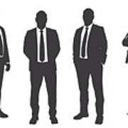 Six Businessmen Sihouettes Art Print