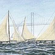 Skipjacks Racing Chesapeake Bay Maryland Art Print