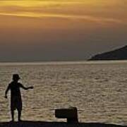 Skopelos Sunset - Fisher Boy - 1 Art Print