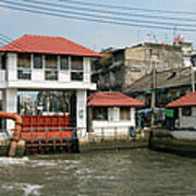 Sluice On A Canal In Bangkok Art Print