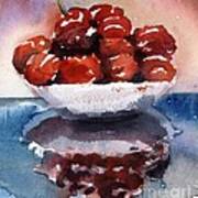 Small Bowl Of Cherries Art Print