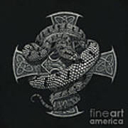 Snake Cross Art Print
