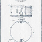 Snare Drum Patent Drawing From 1939 - Blue Ink Art Print