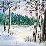 Snow And Trees Art Print