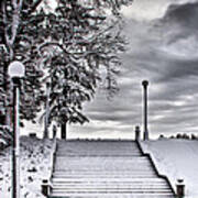 Snow Stairs Art Print