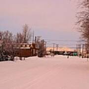 Snow Storm On Garfield Ave Art Print