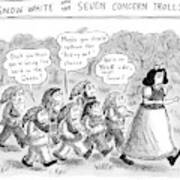 Snow White Is Storming Away From A Group Of Seven Art Print