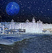 Snowing At Sydney Beach Art Print