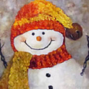 Snowman V - Christmas Series Art Print