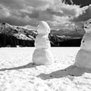 Snowmen On Johnson Lake Art Print