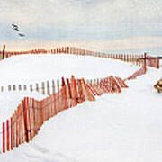 Snowy Beach Art Print
