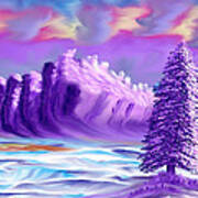 Snowy Mountain Dusk Art Print