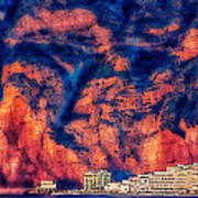 Sorrento Coast With Buildings Against The Rock Wall Art Print