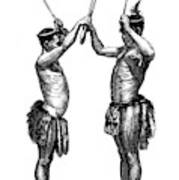 South Africa, Zulu Stick Fighting, 1872 Photograph by British