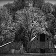 Southwest Wisconsin Barn Black And White Art Print