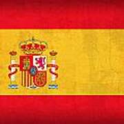 Spain Flag Vintage Distressed Finish Art Print