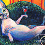 Sphynx Cat Relaxing Art Print