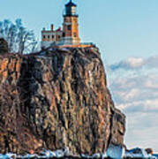 Split Rock Lighthouse In Winter Art Print