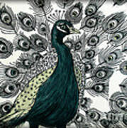 Spring Green Peacock Art Print