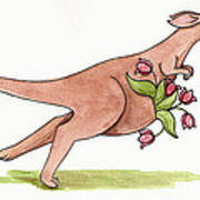 Springtime Kangaroo Art Print