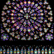 Stained Glass At Notre Dame Art Print