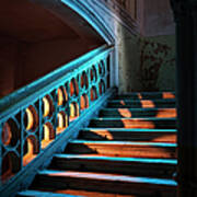 Stairway In Abandoned European Castle Art Print