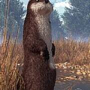 Standing Otter Art Print