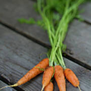 Still Life Of Carrots Art Print