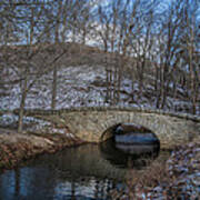 Stone Bridge In Winter Art Print