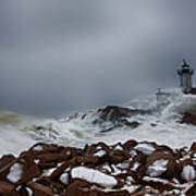 Storm Off Eastern Point Lighthouse Art Print