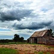 Storms Loom Over Barn On The Prairie Art Print