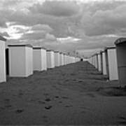 Stormy Beach Huts Art Print