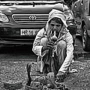 Street Corner Snake-charmer Art Print