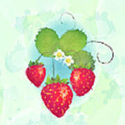 Summer Strawberries Art Print