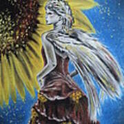 Summer Sunflower Angel Art Print
