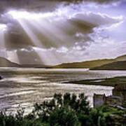 Sun Rays Over Eilean Donan Castle Art Print