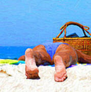 Sunbaking Aussie Style Art Print