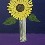 Sunflower In Square Vase Art Print