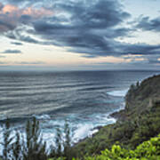 Sunrise Along The Cliffs  - Princeville - Kauai - Hawaii Art Print